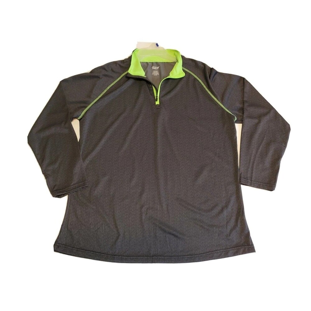 Mens Athletic Pullover Large 1/4 Zip Lightweight Long Sleeve Grey Zone Pro